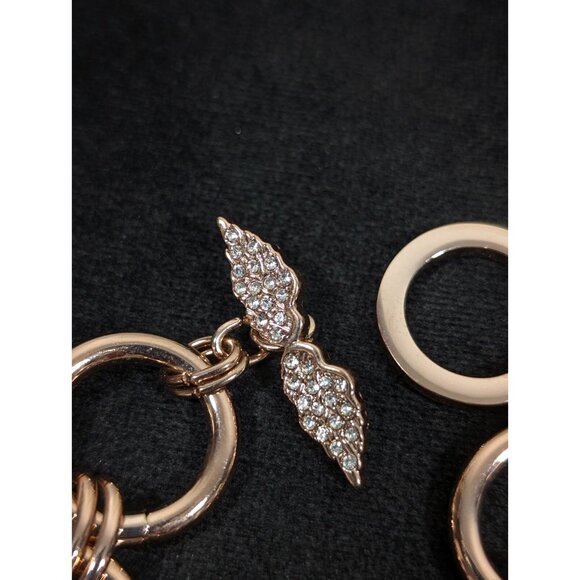 Victorias Secret Angel Wing Rose Gold Tone Round Chain Toggle Bracelet 8 in - Picture 2 of 9